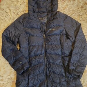 Eddie Bauer Navy Puffer Coat with Hood